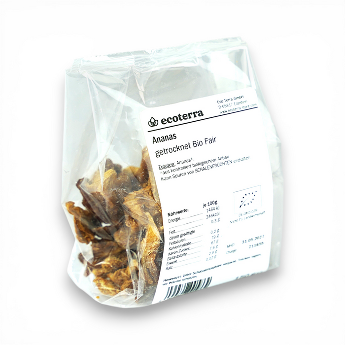 Bio Ananas getrocknet, fair gehandelt - 150 g