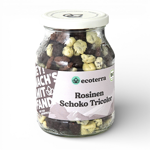 Bio Rosinen Schoko Tricolor, fair gehandelt - 350 g | Inkl. 0,15€ Pfand