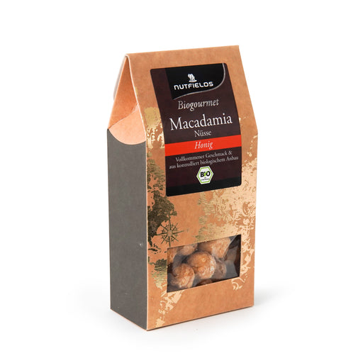 Nutfields Bio Macadamia geröstet, mit Honig - 80 g