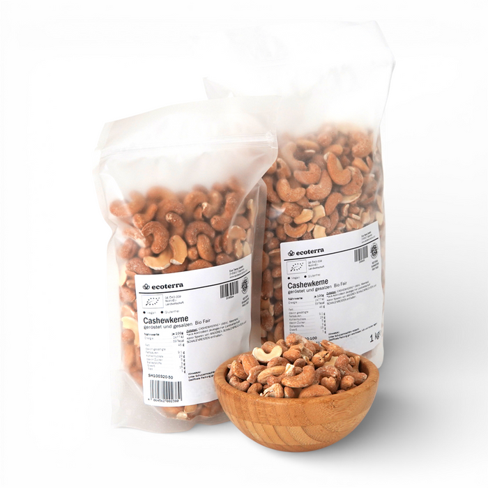 Bio Cashewkerne, geröstet & gesalzen, fair gehandelt
