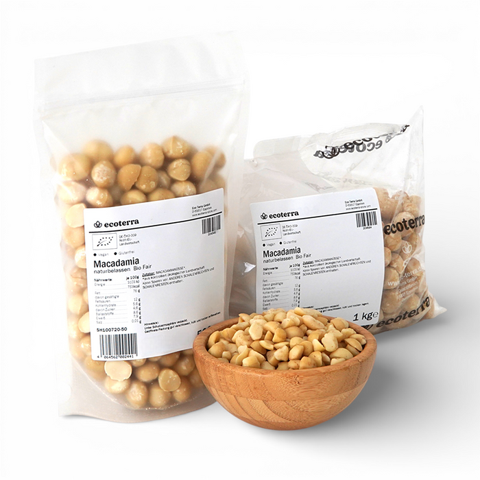Bio Macadamia naturbelassen, fair gehandelt